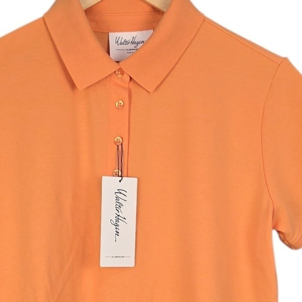 Walter Hagen Golf Polo Womens XL Orange Shirt Short Sleeve Performance Top NWT
